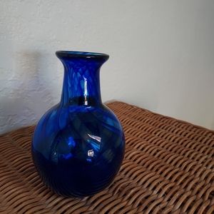 Small Vintage Blue Glass Vase